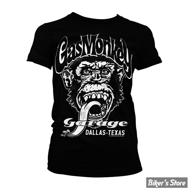 TEE-SHIRT - GAS MONKEYS GARAGE - GMG - DALLAS TEXAS GIRLY - NOIR - TAILLE S