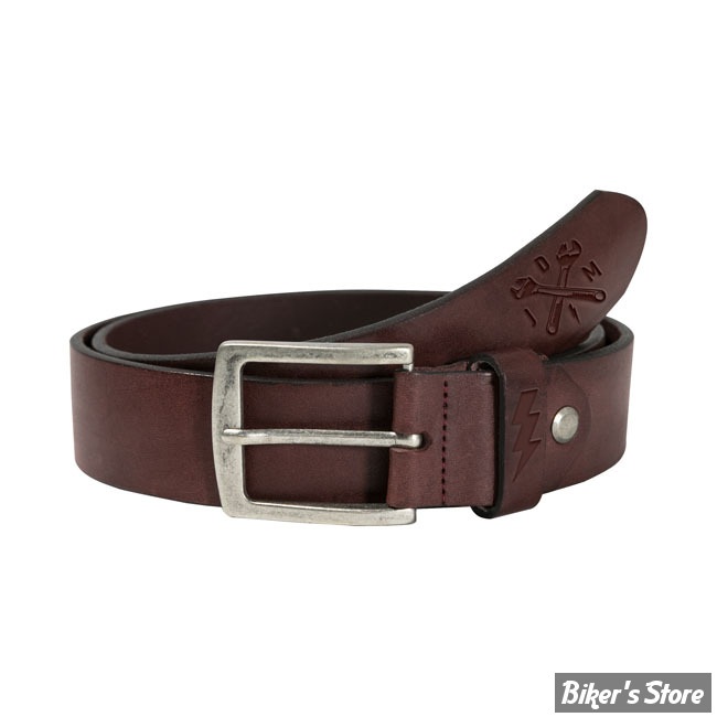 CEINTURE - JOHN DOE - SIGNATURE - MARRON FONCE - 85 CM