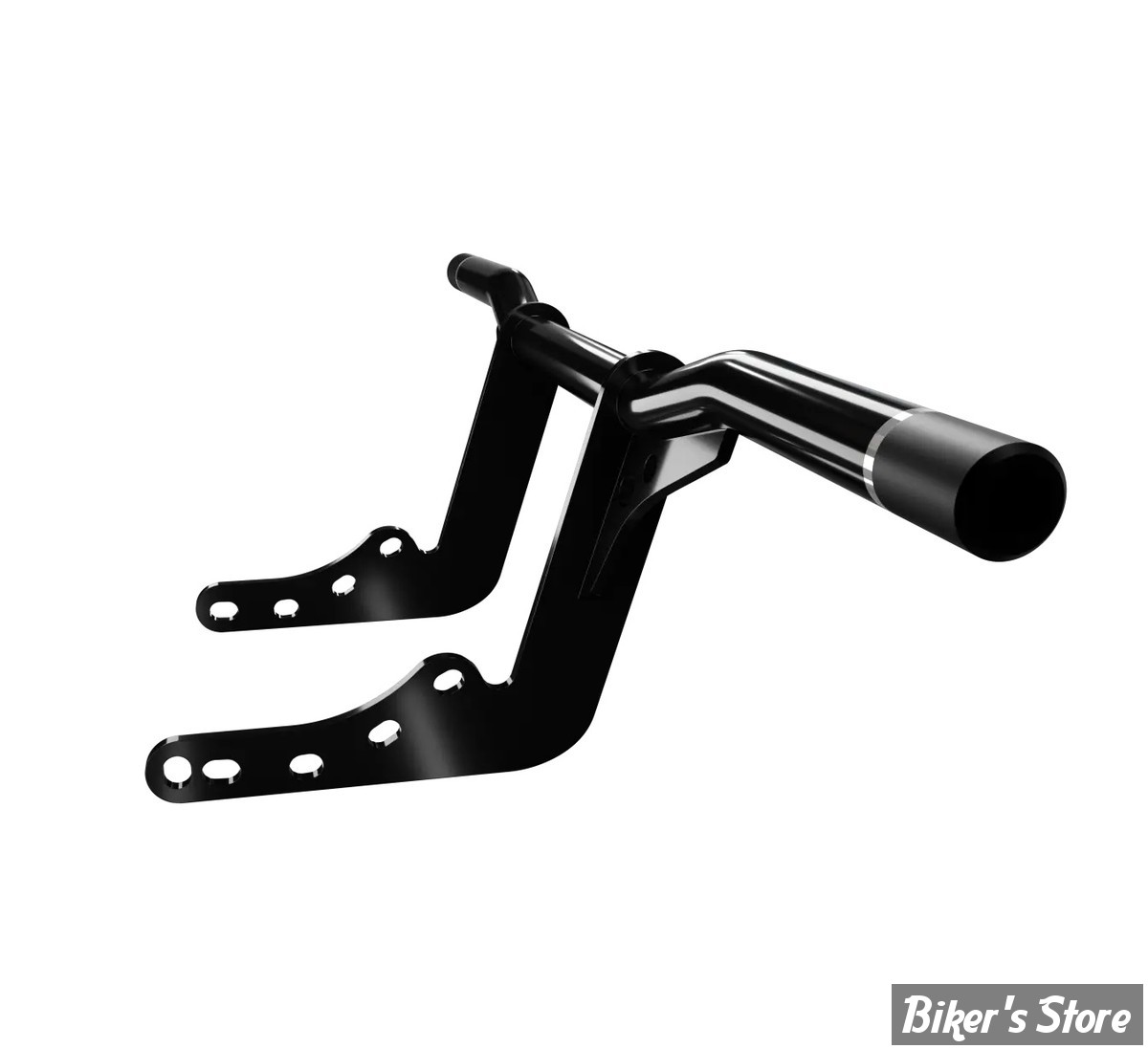 CRASH BAR - AVANT - SOFTAIL MILWAUKEE EIGHT - HeinzBikes PERFORMANCE Crashbar - EMBOUTS : NOIR / ARGENT  - HB-PCB-M8-S