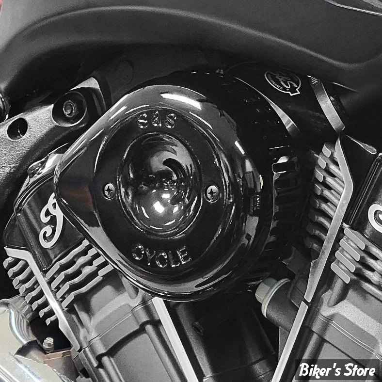 KIT FILTRE A AIR - INDIAN - S&S - Stealth Air Cleaner with Teardrop for Indian® - NOIR BRILLANT - 170-0777