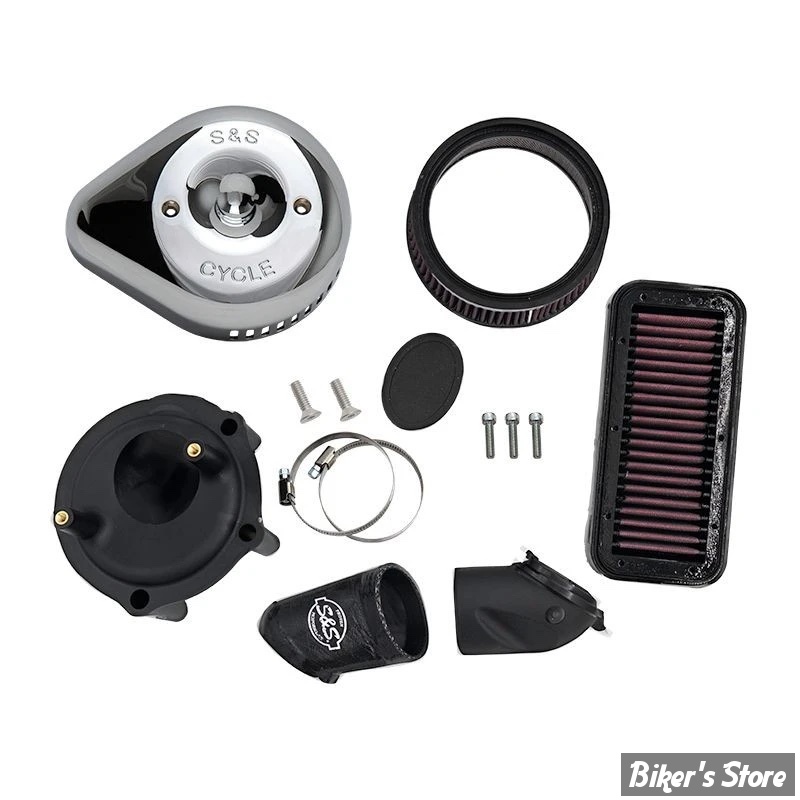 KIT FILTRE A AIR - INDIAN - S&S - Stealth Air Cleaner with Teardrop for Indian® - CHROME - 170-0827