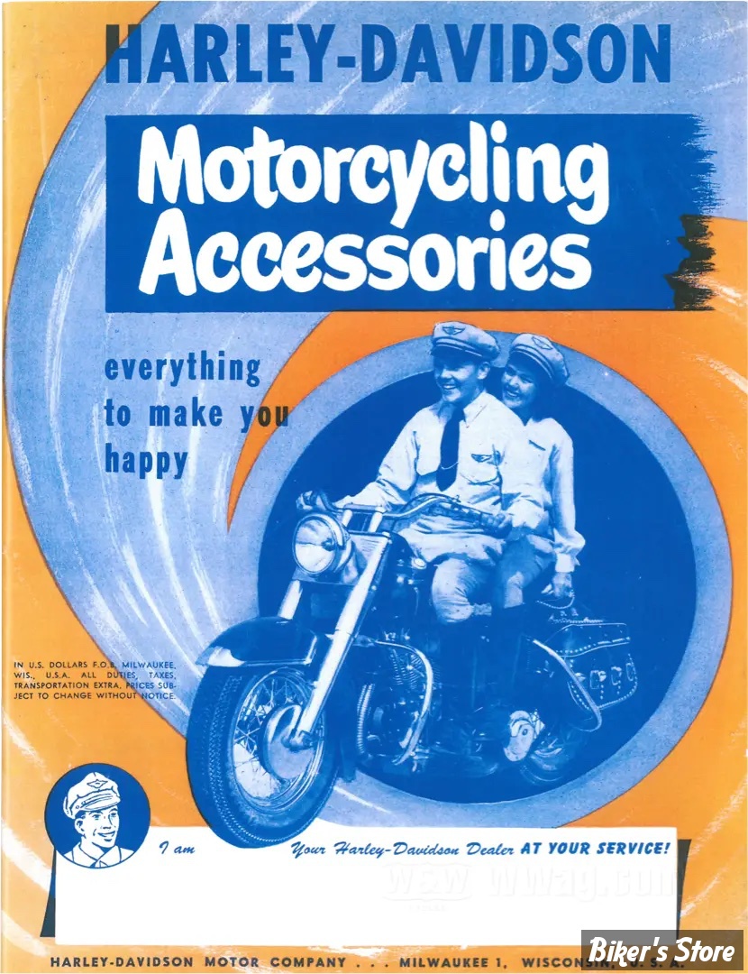 CATALOGUE D'ACCESSOIRES - EDITION : 1950 - H-D Motorcycle Accessories 1950