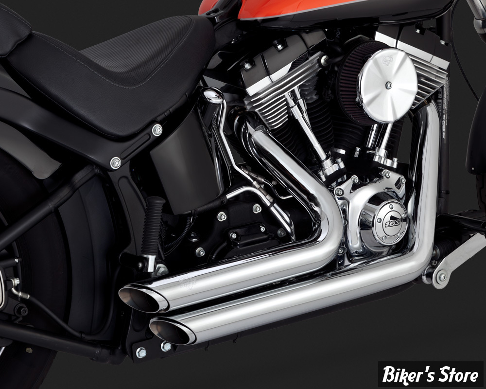  ECHAPPEMENT VANCE & HINES SHORTSHOTS STAGGERED SOFTAIL 12/17 CHROME