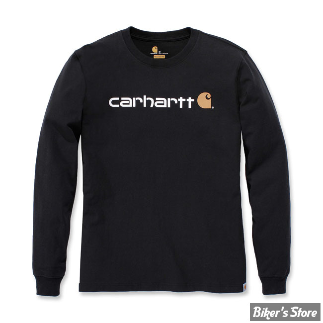 TEE-SHIRT MANCHES LONGUES - CARHARTT - CORE LOGO - NOIR - TAILLE S