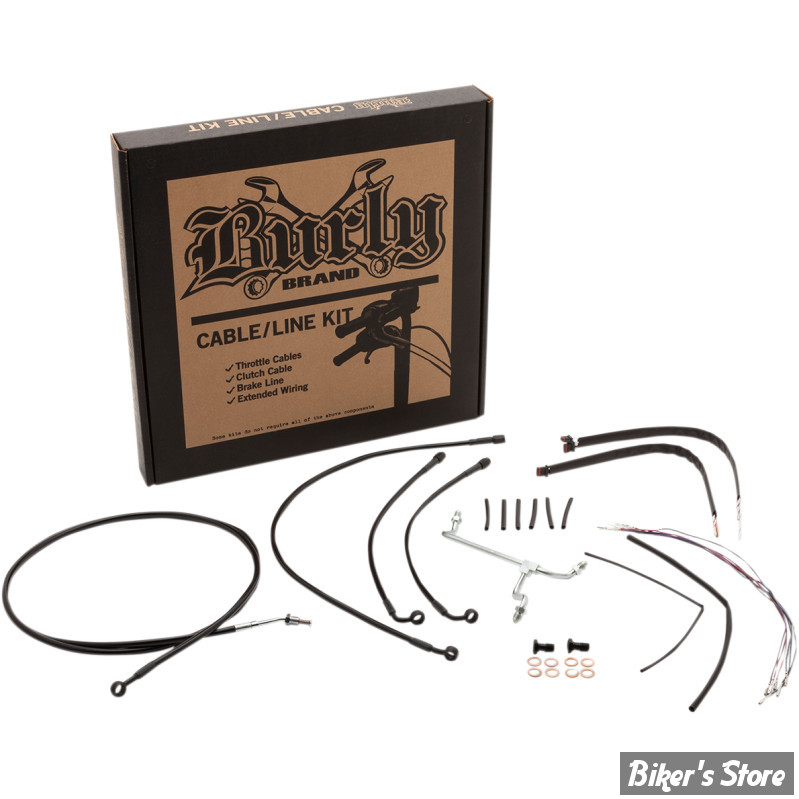 Burly KIT EXTENSION CABLE BURLY NOIR POUR DYNA 2006 GUIDON 14" 