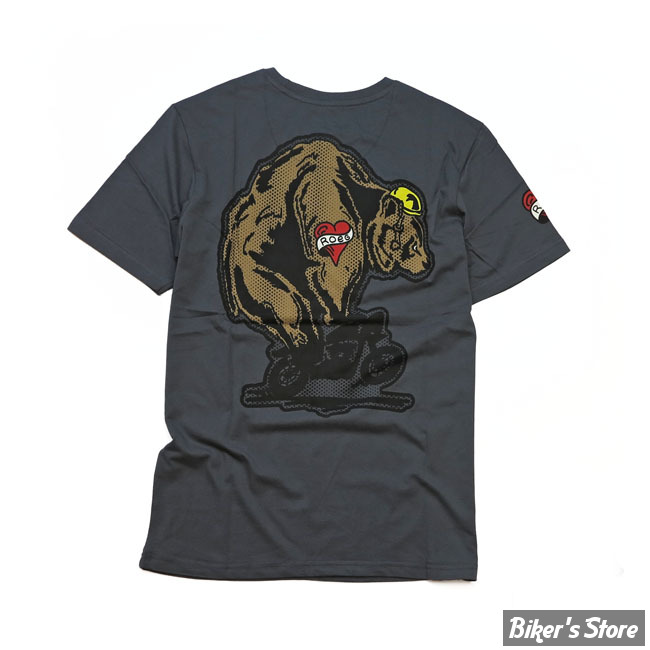 TEE-SHIRT - ROEG - THROTTLE BEAR - ANTHRACITE - TAILLE S