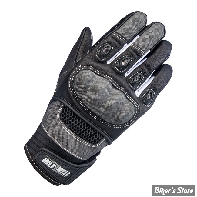 GANTS - BILTWELL - BRIDGEPORT - NOIR/GRIS - TAILLE XS