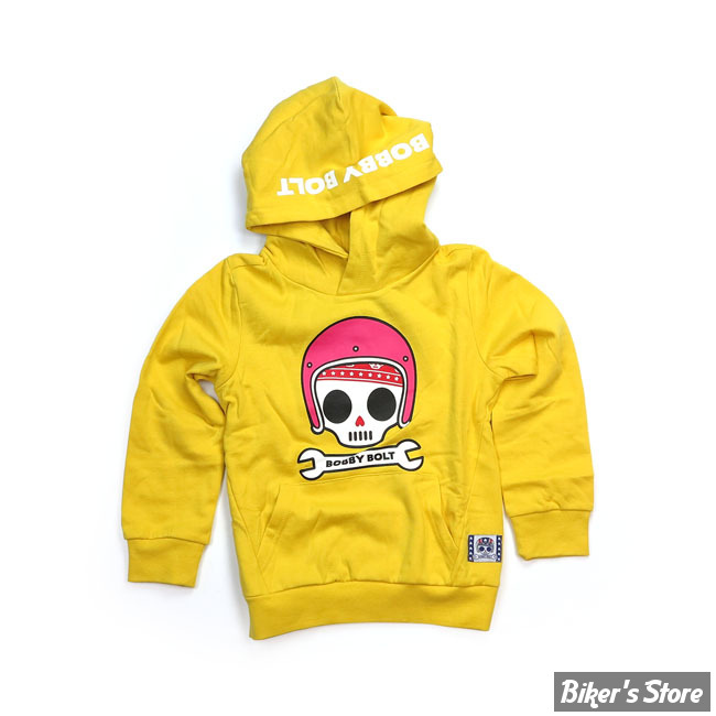 SWEAT A CAPUCHE - BOBBY BOLT - BIBBI - JAUNE - TAILLE 6 ANS