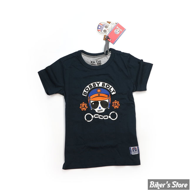 TEE-SHIRT - BOBBY BOLT - POLICE - BLEU MARINE - TAILLE 6 ANS