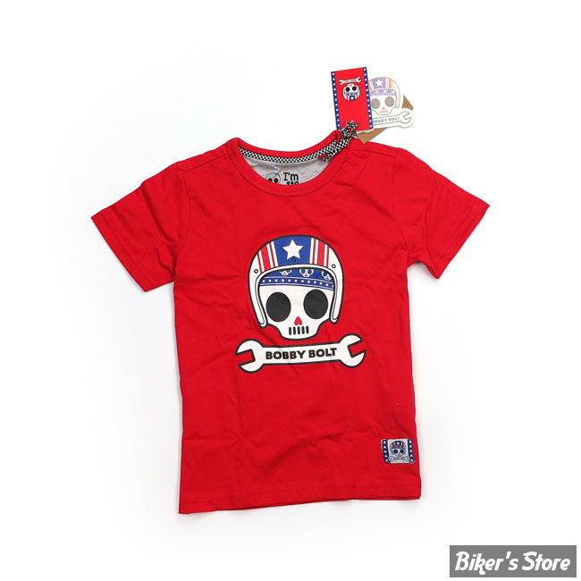 TEE-SHIRT - BOBBY BOLT - USA - ROUGE - TAILLE 6 ANS