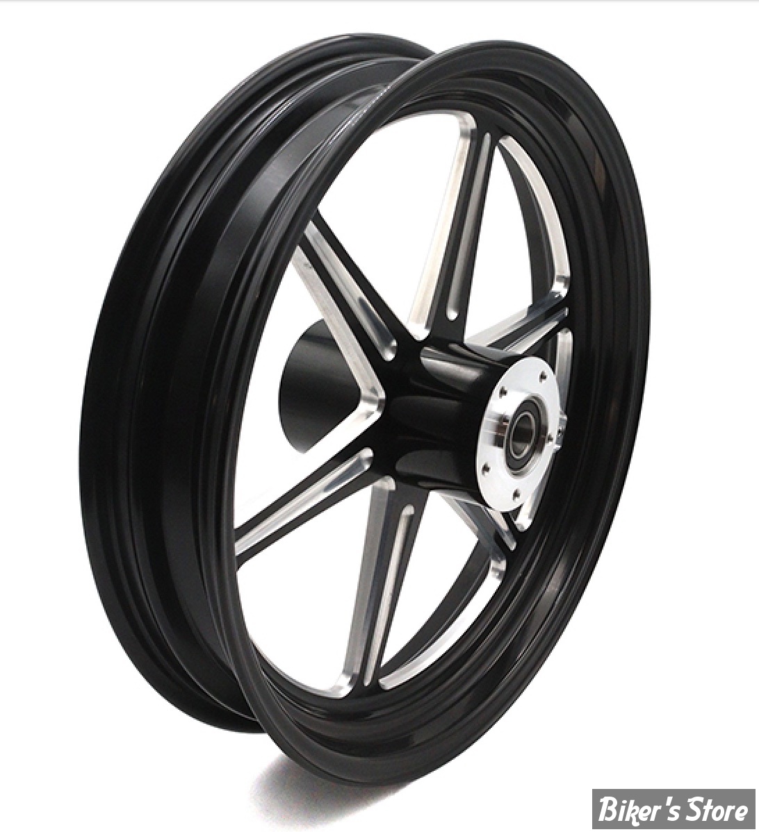 18 x 3.50 - ROUE ULTIMA ALUMINIUM - ARRIÈRE - APPLICATION CUSTOM AXE 1" - REVOLVER - D-F - REVOLVER REAR Wheel  - BLACK CUT - 37-924