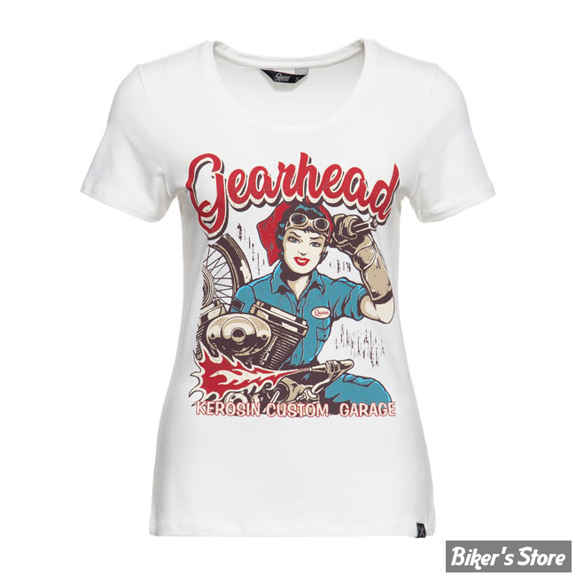 TEE-SHIRT - QUEEN KEROSIN - GEARHEAD OFFWHITE - TAILLE XL