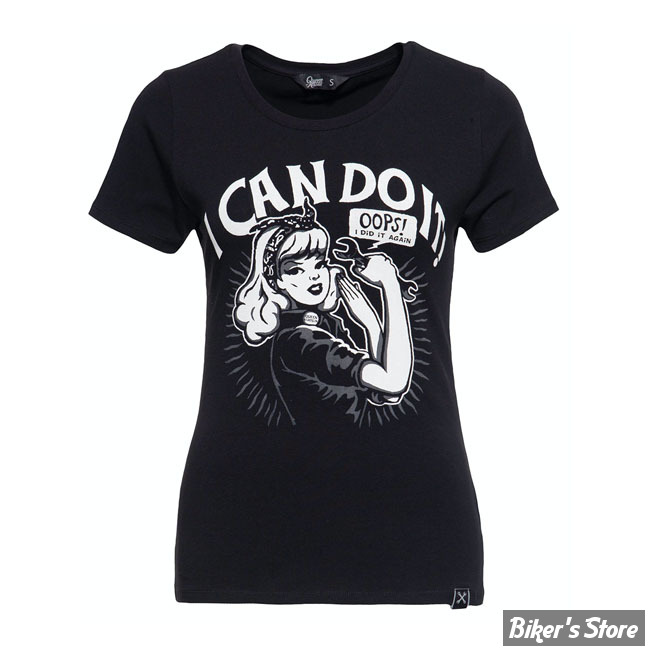 TEE-SHIRT - QUEEN KEROSIN - I CAN DO IT - NOIR - TAILLE XS