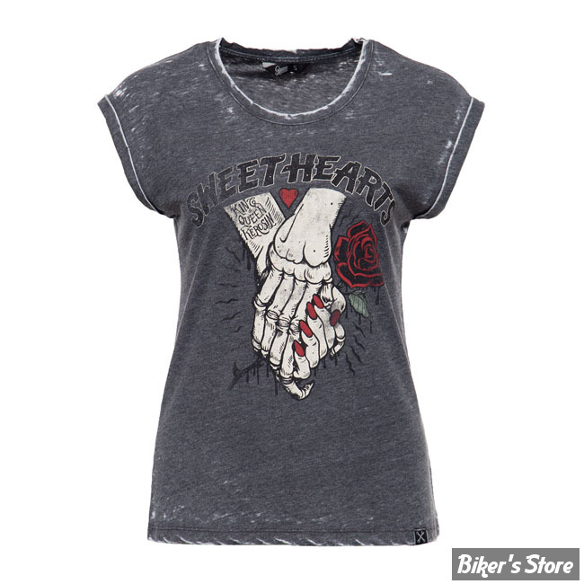 TEE-SHIRT - QUEEN KEROSIN - SWEET HEARTS - NOIR - TAILLE XS