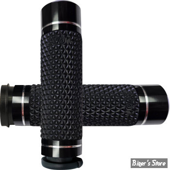 POIGNEES AVON - K25 GRIPS - TIRAGE ELECTRONIQUE - NOIR / EMBOUT : NOIR - K25-ANO-FLY