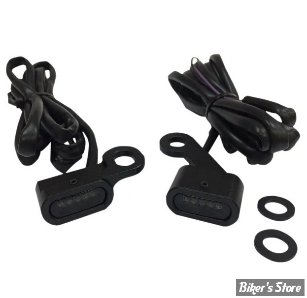 1 - CLIGNOS DRAG SPECIALTIES - LED Handlebar Marker Lights - SPORTSTER 14/22 - CORPS : NOIR / CABOCHON : FUME - L22-0231MBMENU