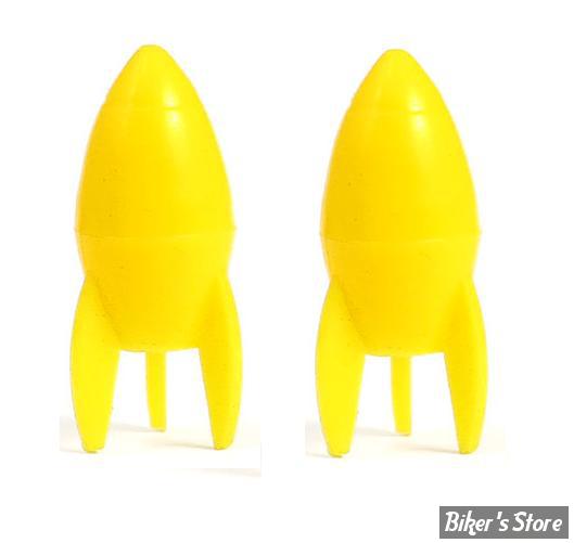 BOUCHONS DE VALVE TRIK TOPZ - PRESTA ROCKET - JAUNE - Biker's Store