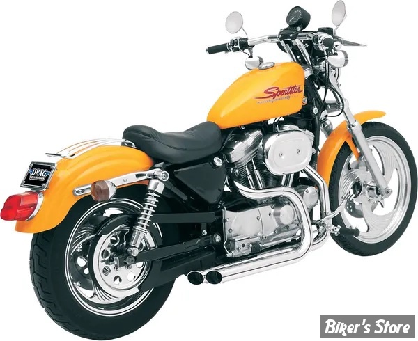 ECHAPPEMENT BASSANI - PRO-STREET - SPORTSTER 86/03 AVEC COMMANDE AVANCEE - SLASH-CUT - CHROME - XL-325F