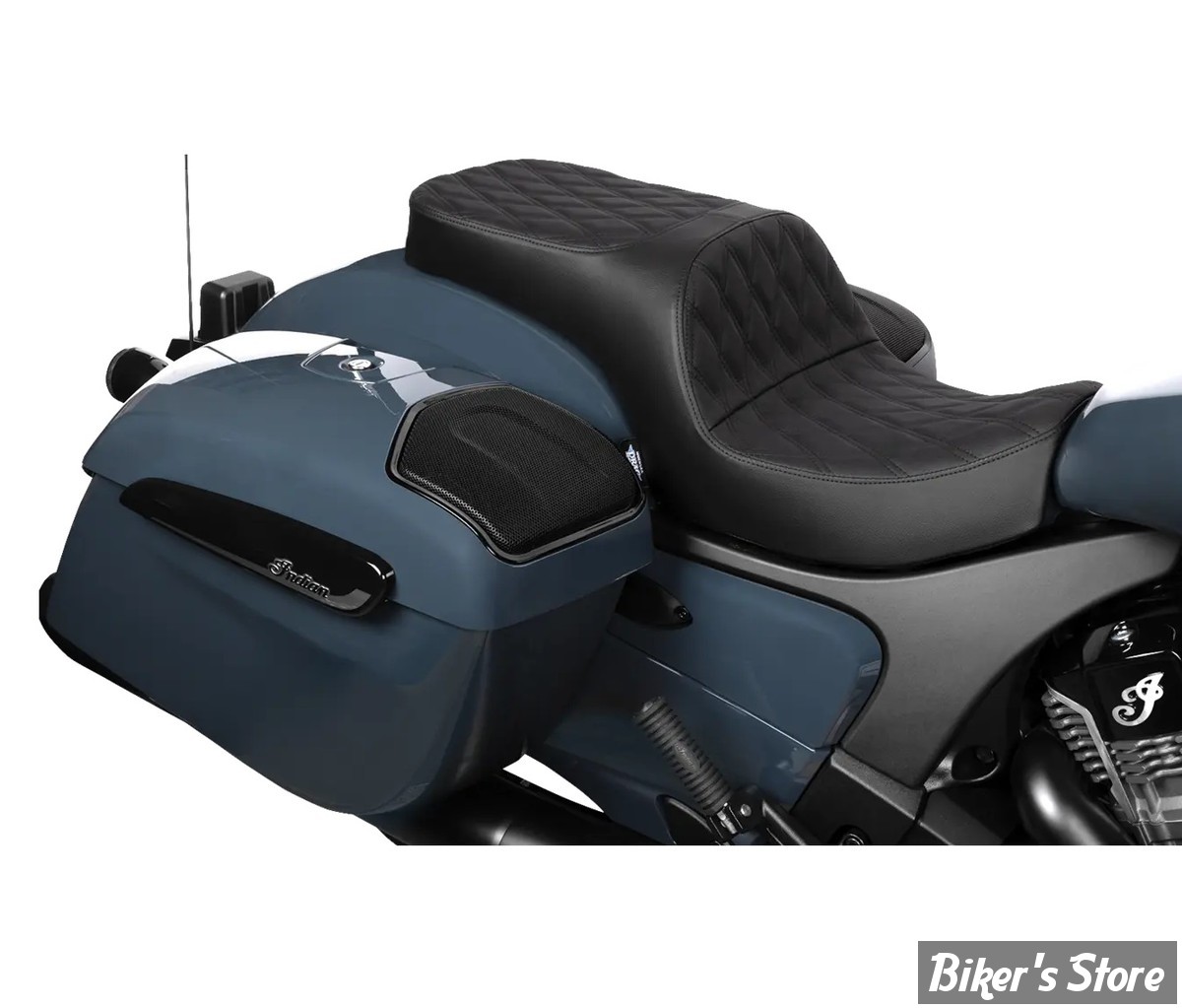 SELLE DUO - INDIAN CHALLENGER 2020UP / CHIEFTAIN 2025UP -  DRAG SPECIALTIES - FREEDOM TOUR 2-UP SEAT - DOUBLE DIAMOND - NOIR / COUTURES : NOIR - 4722B