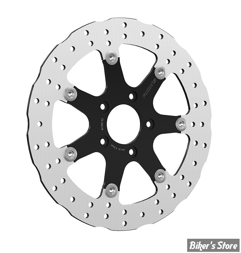 ECLATE DF - PIECE N° 01 - DISQUE FLOTTANT AVANT 11.8" - OEM 41808-08 -  RICK'S MOTORCYCLES - WAVE DESIGN - MODÈLE : SEVEN SIN - NOIR - 20-W300300-0