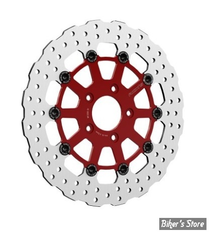 ECLATE DF - PIECE N° 01 - DISQUE FLOTTANT 11.5" - OEM 44156-00 - ALESAGE INTERNE / 56.20MM - RICK'S MOTORCYCLES - WAVE  DESIGN - MODÈLE : STEVE - ROUGE EL DIABLO - 20-WED020292-F