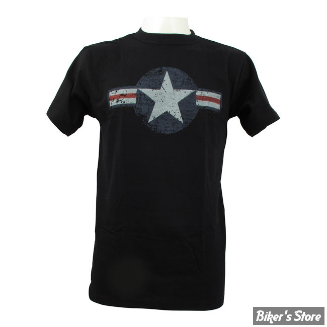 TEE-SHIRT - FOSTEX - AIR FORCE STARS & BARS - NOIR - TAILLE S