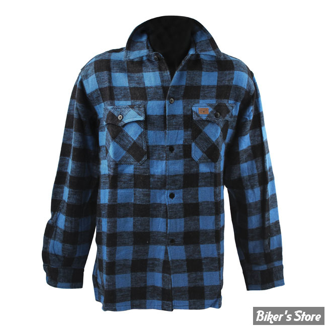 CHEMISE MANCHES LONGUES - FOSTEX - CHECKERED - NOIR/BLEU - TAILLE M