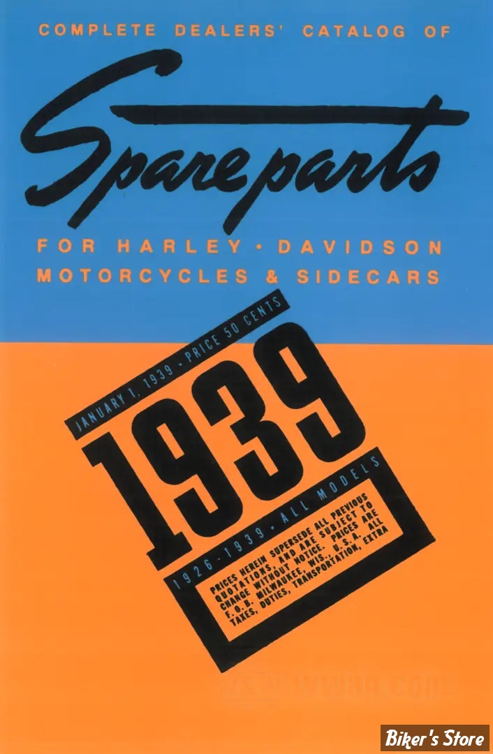CATALOGUE DE PIECES DETACHEES - 1926/1939 - OEM 00000-00 -  1926-1939 JD-VL-EL-UL Parts Manual