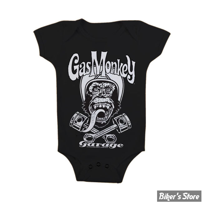 BODY - GAS MONKEY GARAGE - GMG - BIKER MONKEY - NOIR - TAILLE 6 MOIS