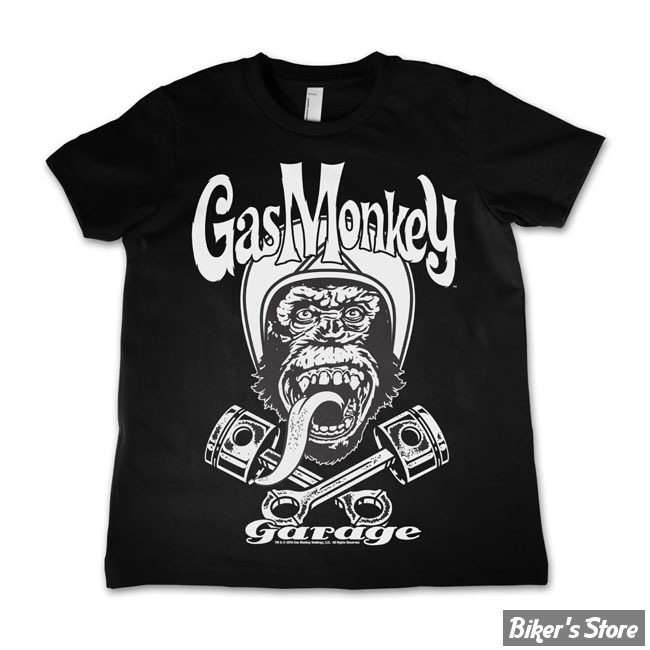 TEE-SHIRT - GAS MONKEY GARAGE - GMG - BIKER MONKEY KIDS - NOIR - TAILLE 4 ANS