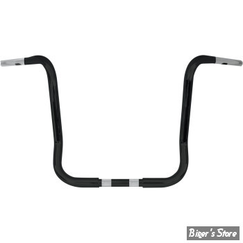 - GUIDON APEHANGER - GUIDON WILD 1 - CHUBBY BAGGER APE - HAUTEUR : 14" - FINITION : NOIR - WO576B