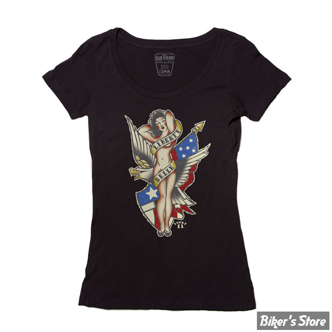 TEE-SHIRT - LUCKY 13 - LIBERTY BELLE - NOIR - TAILLE S