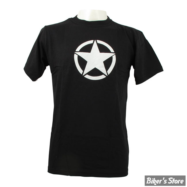 TEE-SHIRT - FOSTEX - VINTAGE - WHITE STAR - NOIR - TAILLE S