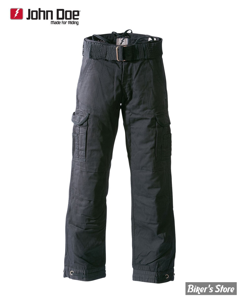 PANTALON - JOHN DOE - CARGO PANTS WITH KEVLAR LINING - COULEUR : NOIR - TAILLE US 32/32