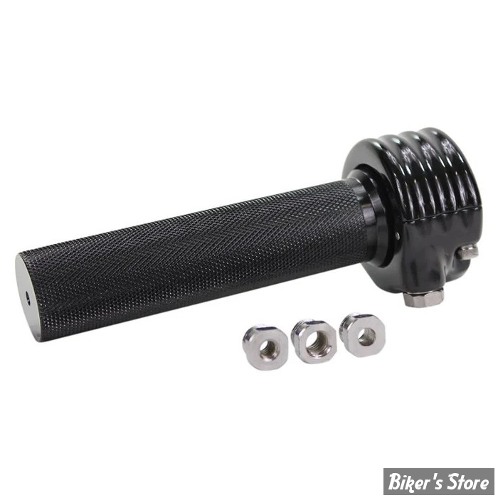 KIT DE TIRAGE RAPIDE POUR GUIDON DE 1" -  TC BROS. 1" MOTORCYCLE THROTTLE - CABLE UNIQUE - FINITION : NOIR - 101-0220