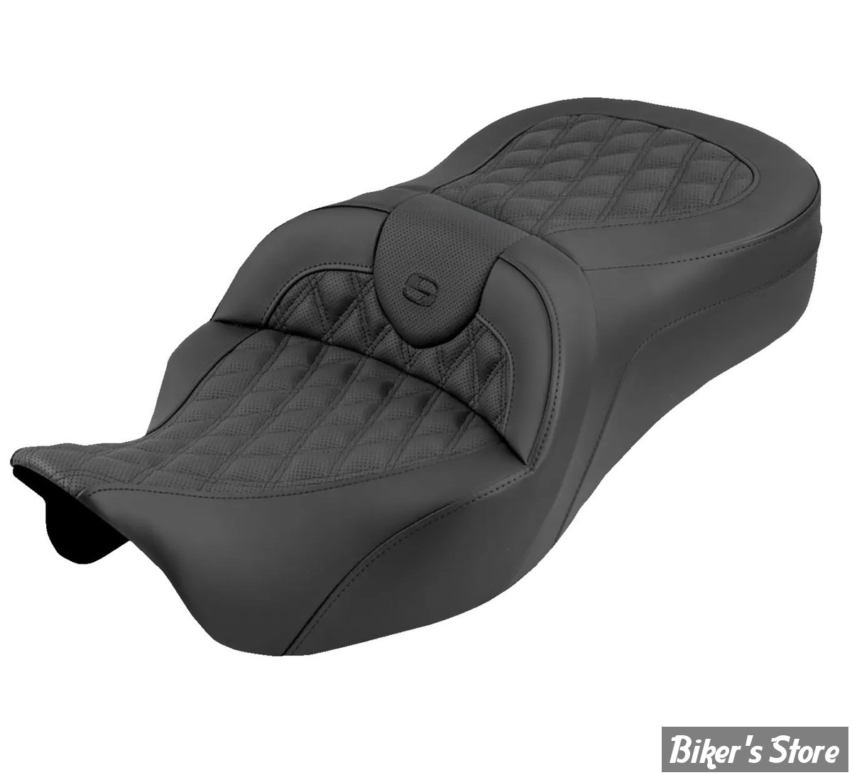SELLE DUO SADDLEMEN - ROADSOFA KING LATTICE STITCH - TOURING 08/25 - NOIR/COUTURES NOIR - 808-07B-182S00