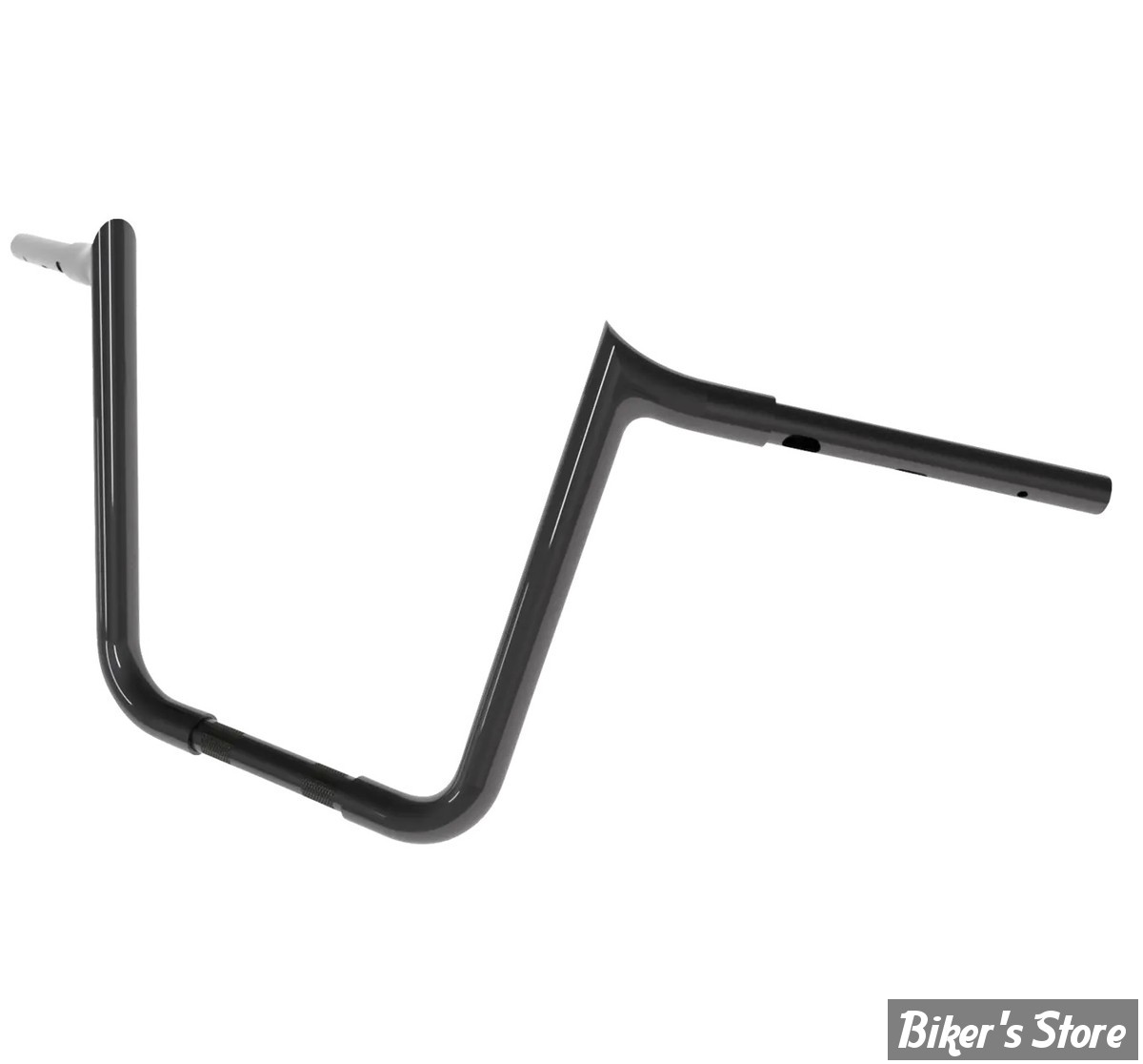 GUIDON 32mm SUR RISERS 25.40MM - HAUTEUR : 40.00CM / 16" - MAGNUM - VIKING APEHANGER Handlebar - 32MM / 1 1/4" - FLTRX 23UP / SOFTAIL 25UP - NOIR BRILLANT - 4HB-2316