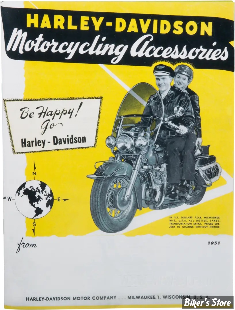 CATALOGUE D'ACCESSOIRES - EDITION : 1951 - H-D Motorcycle Accessories 1951