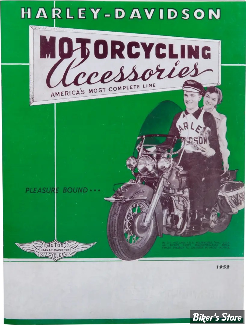 CATALOGUE D'ACCESSOIRES - EDITION : 1952 - H-D Motorcycle Accessories 1952