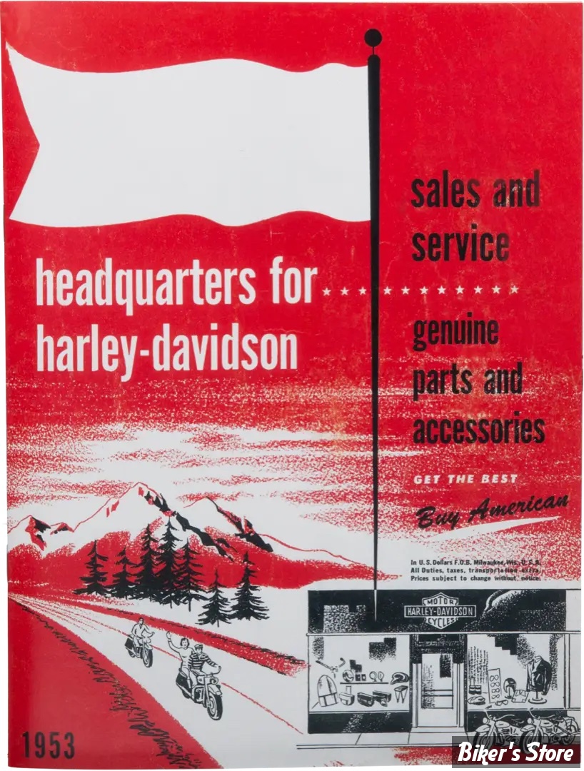 CATALOGUE D'ACCESSOIRES - EDITION : 1953 - H-D Motorcycle Accessories 1953