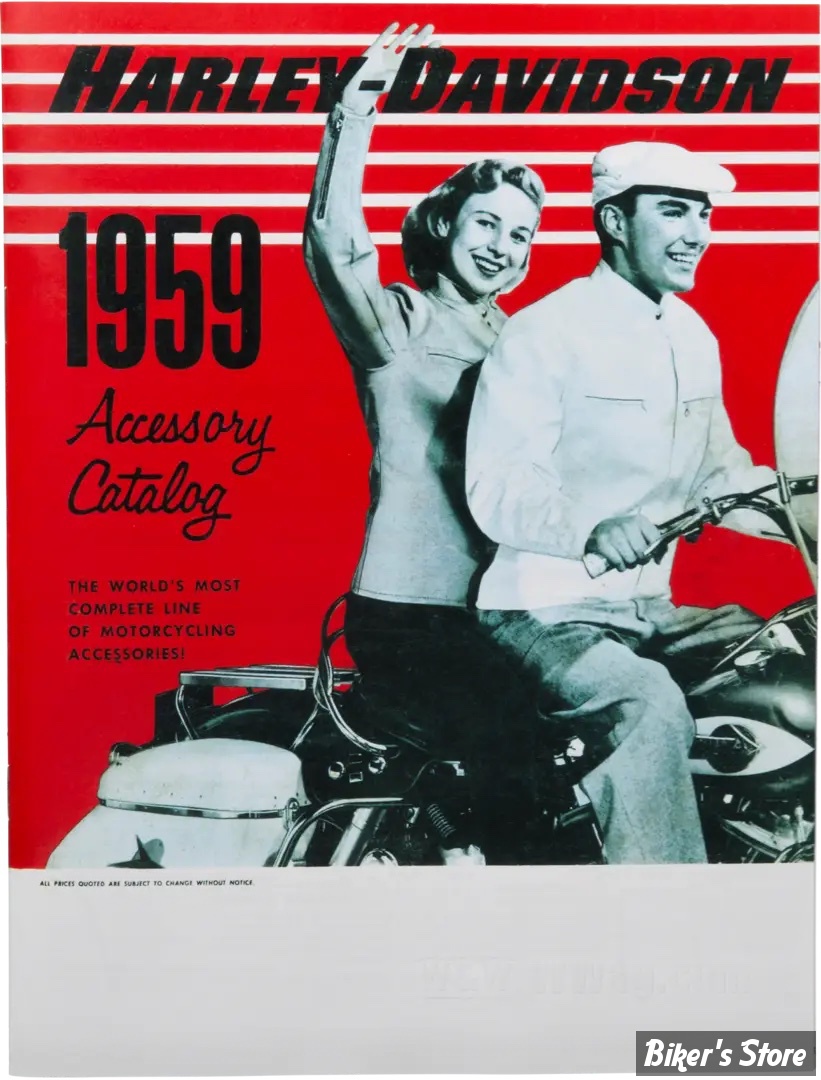 CATALOGUE D'ACCESSOIRES - EDITION : 1959 - H-D Motorcycle Accessories 1959