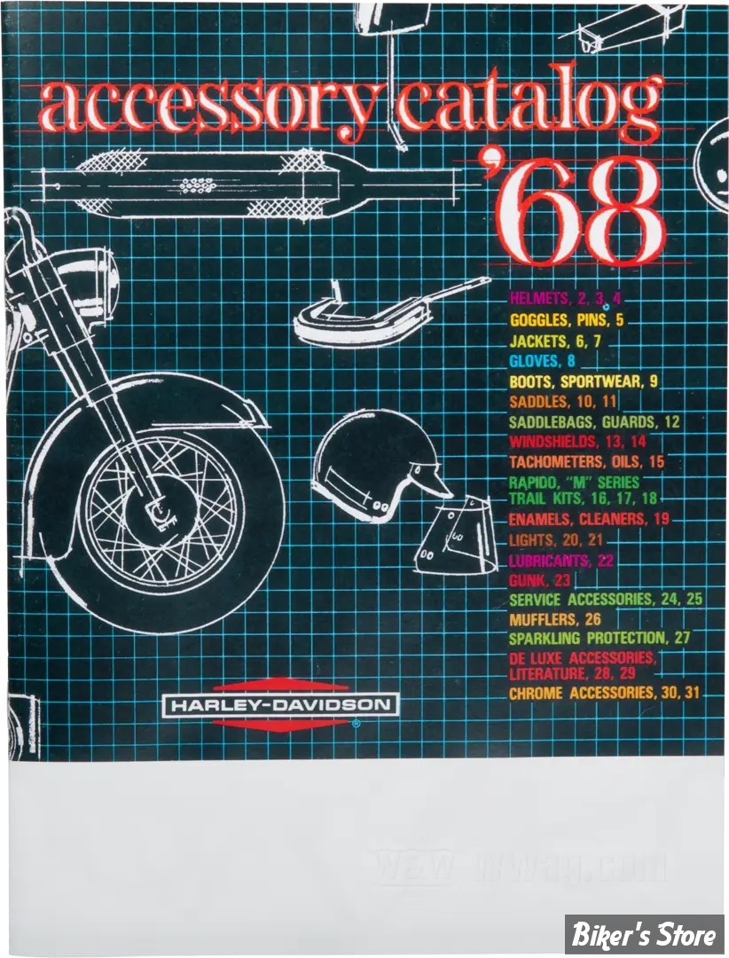 CATALOGUE D'ACCESSOIRES - EDITION : 1968 - H-D Motorcycle Accessories 1968