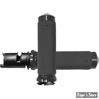 POIGNEES AVON - Memory Foam Grips - TIRAGE ELECTRONIQUE 23UP - DIAMETRE EXTERNE : 34,90MM / 1,375" / SMALL - NOIR / NOIR - MF-63-ANO-F24