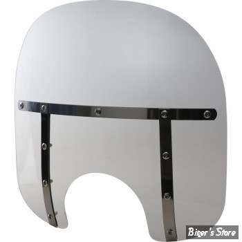PARE BRISE DÉTACHABLE - MEMPHIS SHADES - MEMPHIS FATS - DÉCOUPE DE PHARE DE 5"3/4 À 7" - HAUTEUR 15" / 38CM - TRANSLUCIDE - MEM3120