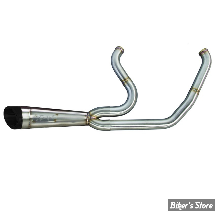 - ECHAPPEMENT - TWO BROTHERS RACING - SOFTAIL M8 FXBB / FXLR / FXFB / FLDE / FLSL - SHORTY TURN OUT 2 EN 1 - ACIER INOX - 005-5120199