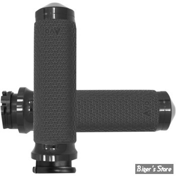 POIGNEES AVON - MEMORY GRIPS - DIAMETRE : 1.375" / 35MM / SMALL - ROUND - FINITION : NOIR ANODISE - 956129 / MF-63-ANO