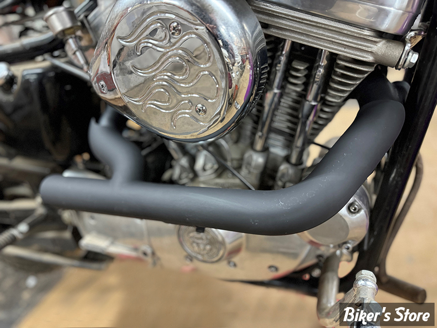 ECHAPPEMENT / COLLECTEUR 2 EN 1 - V-TWIN - 2:1 Siamese Hi-Exhaust Header - 30-0207 - NOIR