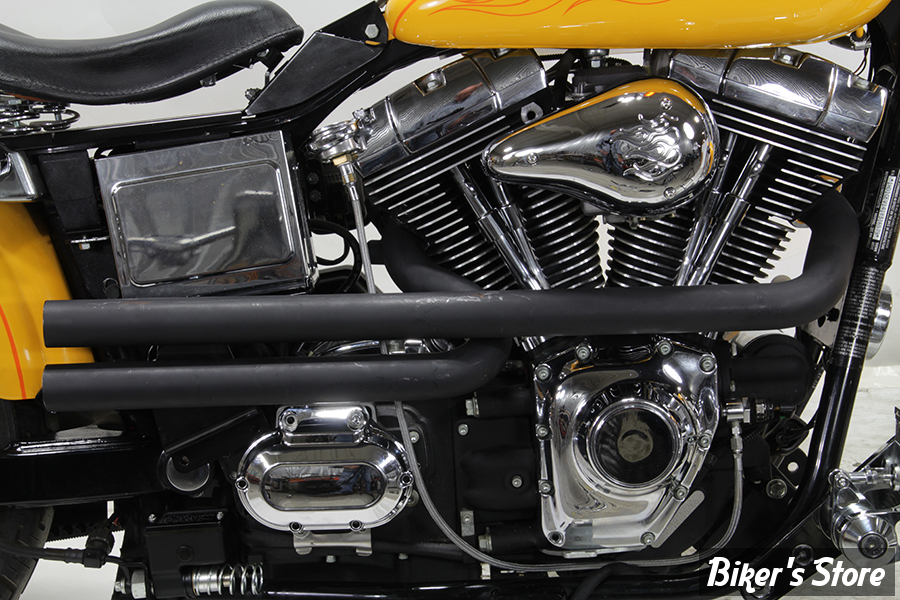 - ECHAPPEMENT - V-TWIN / WYATT GATLING -  DYNA 1991/2017  - Exhaust Drag Pipe Set hotgun Style -  29-0211 - NOIR