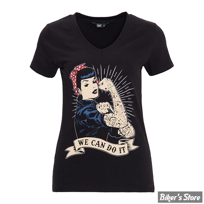 TEE-SHIRT - QUEEN KEROSIN - WE CAN DO IT - NOIR - TAILLE M