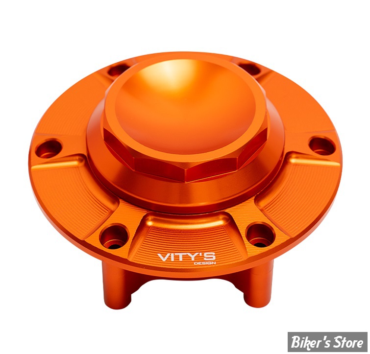 BOUCHON - TOURING 2024UP - OEM 61001120 - VITY'S DESIGN - DECAGON GAS CAP - ORANGE - DGCA001ORA